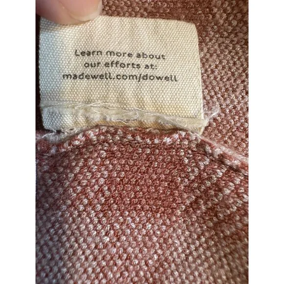 2/$30 Madewell XS Midi Skirt Red Brown & White Gingham Check Elastic Waist Knit - Picture 9 of 14